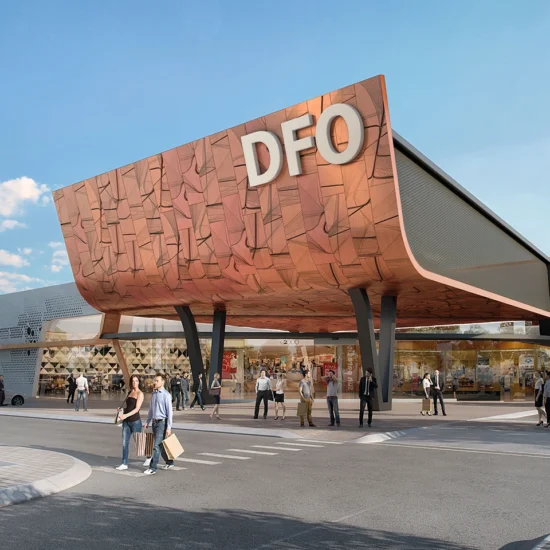 3d render cgi image of auckland dfo shopping centre