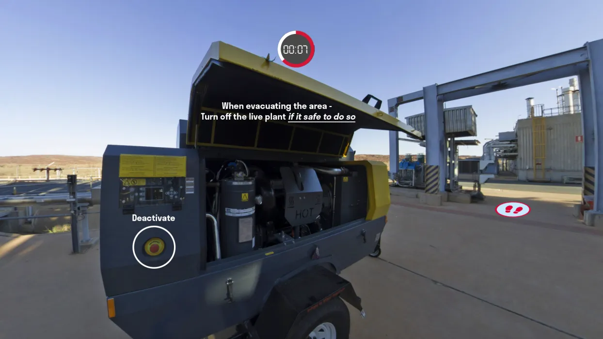 woodside training vr training live plant training