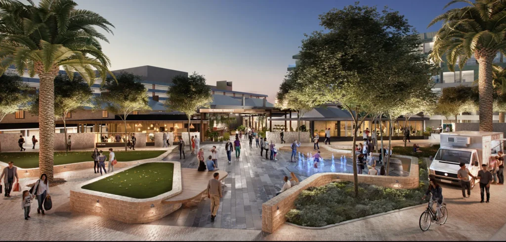 3d cgi render fremantle courthouse courtyard