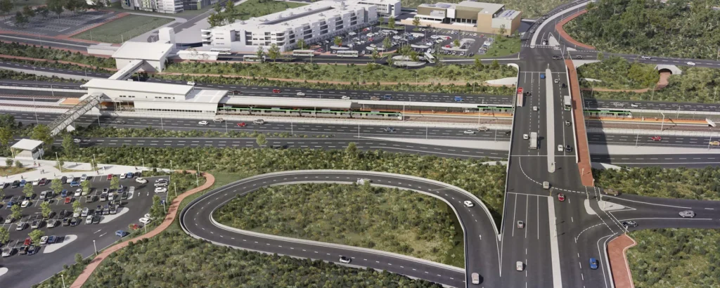 3d cgi render cockburn train station perth visualisation