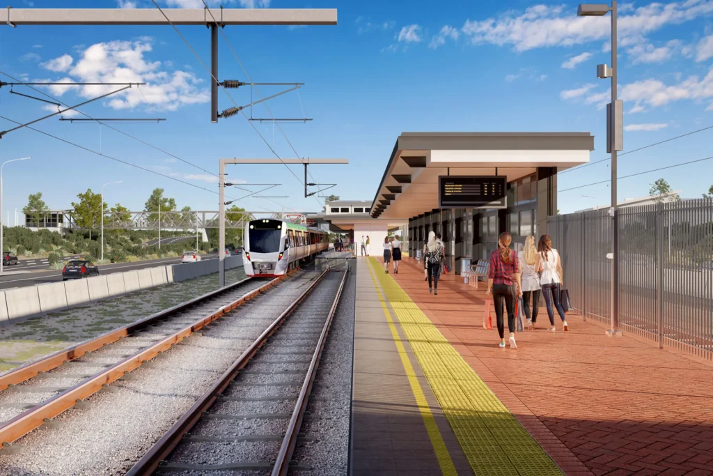 3d cgi render cockburn train station perth visualisation 3