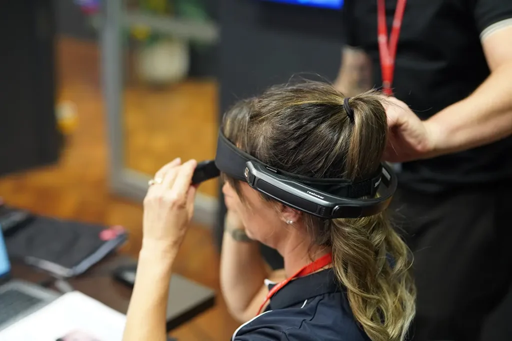 rio tinto realwear glasses augmented reality training lady with realware headset