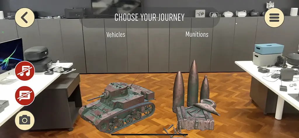 comet bay college anzac xr in application visualisation of tanks and mortars