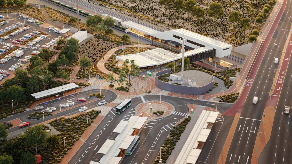 3d rendered cgi stills ranford train station metronet
