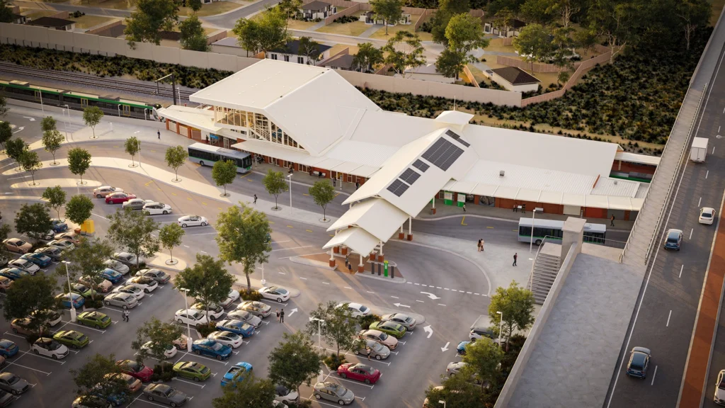 3d rendered cgi stills of thornlie train station for tcl