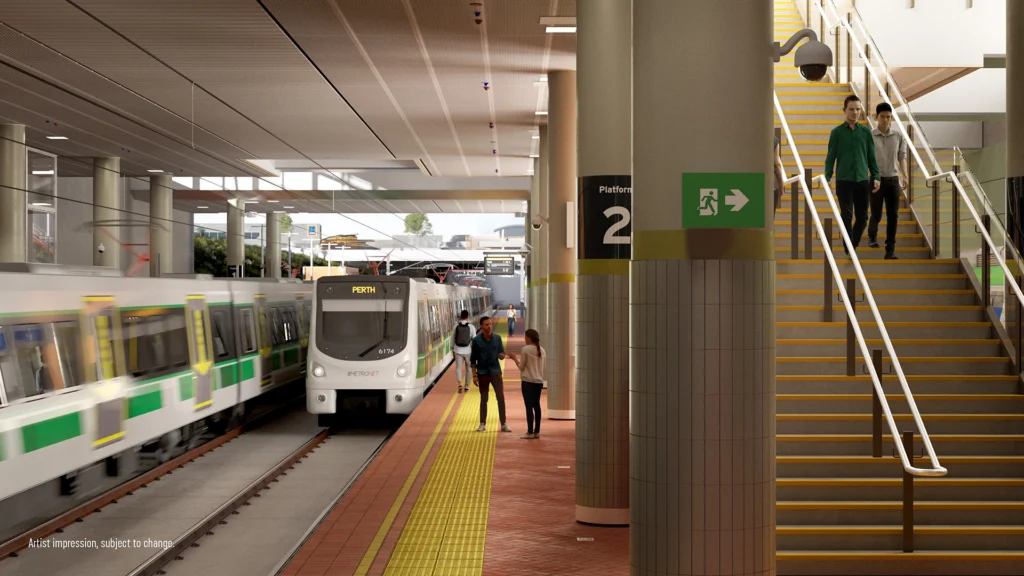 3d render cgi eglinton train station metronet